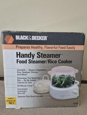 Black & Decker HS80 Handy Steamer Food and Rice Cooker New NIB RARE